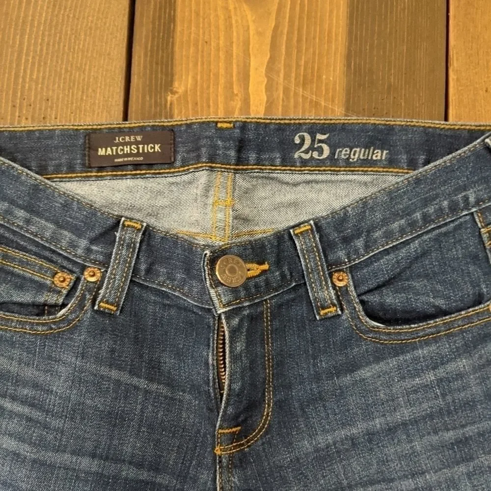 J. Crew Matchstick Jeans Dark Wash Sz 25 Regular